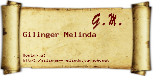 Gilinger Melinda névjegykártya